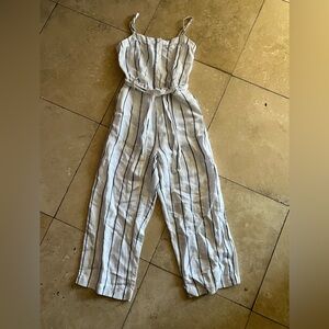 Rails White and Black Striped Jumpsuit